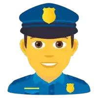 an illustration of a police officer with a badge on his chest