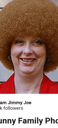 a picture of a woman with a big afro and the name jimmy joe