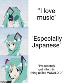 hatsune miku is a japanese anime girl with headphones on her head .