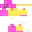 a pink and yellow minecraft skin with a smiley face