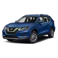 a blue nissan suv is shown with a white background