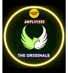 a logo for the champions league amplifiers with a bird on it