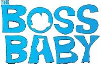 a logo for the movie the boss baby in blue letters