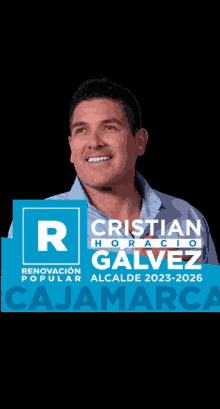 a picture of a man with the name cristian galvez written on it