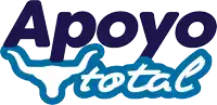 a logo that says apoyo total in blue