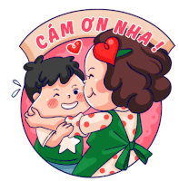 a cartoon illustration of a woman kissing a boy with cam on nha written on the bottom