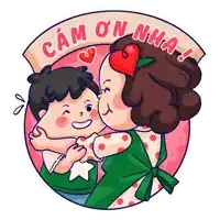 a cartoon illustration of a woman kissing a boy with cam on nha written on the bottom