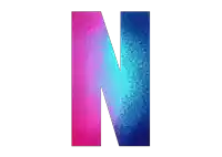 the letter n has a blue and pink gradient