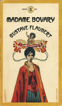 a book called madame bovary by gustave flaubert has a woman in a red cape on the cover