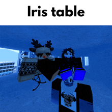 a screenshot of a video game with the name iris table on it