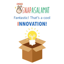 a cardboard box with a light bulb coming out of it with snapasalamat fantastic that 's a cool innovation