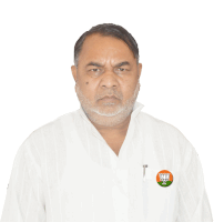 a man with a beard wears a white shirt with a bnp logo on his sleeve