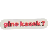 a sticker that says " gine kasek " in red