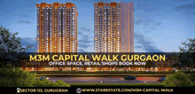 an advertisement for m3m capital walk gurgaon with a picture of the building