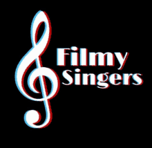 a logo for filmy singers has a treble clef