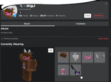 a screenshot of a person 's roblox account