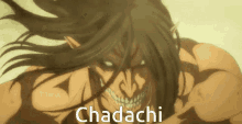 a cartoon of a monster with the word chadachi on the bottom