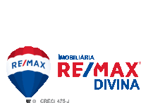 a re/max divina logo with a hot air balloon in the middle