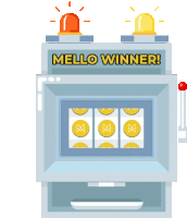 a slot machine that says mello winner on top