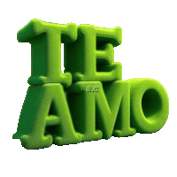 a green sign that says te amo on a white background