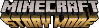 a logo for minecraft story mode with a white background