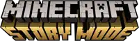 a logo for minecraft story mode with a white background