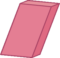 a pink rectangular block with a diagonal line on the bottom