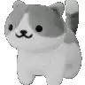 a black and white image of a stuffed animal cat .