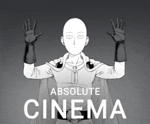 a poster for absolute cinema features a bald man