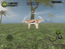 a screenshot of a video game shows a deer standing in the grass