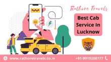 an advertisement for rathore travels shows a yellow taxi