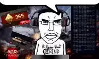 a man wearing headphones and a shirt that says billions must grind