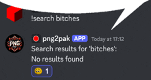 a screenshot of a chat with the words search bitches