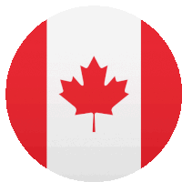 a red and white circle with a maple leaf in the middle