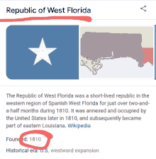 republic of west florida was a short-lived republic in the western region of spanish west florida