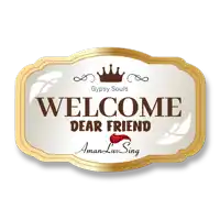 a gypsy souls welcome dear friend sign with a gold frame