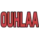 the word ouhlaa is written in red letters on a white background