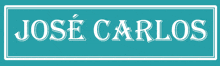 jose carlos is written in white on a teal background