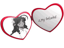 a heart shaped mirror says z my beloved