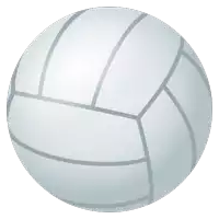 an illustration of a white volleyball with gray stripes on a white background