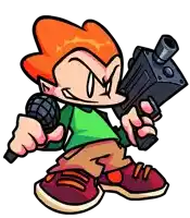 a cartoon character is holding a microphone and a gun .