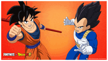 a poster of goku and vegeta from dragon ball fighting each other