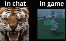 a picture of a tiger and a picture of ryce in a video game