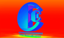 a blue letter c is on a red background that says customer service call center