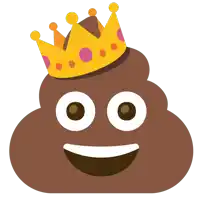 a cartoon poop with a crown on it