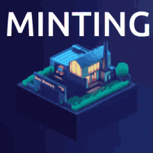 the word minting that is on a dark background