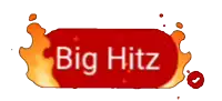 a red button that says big hitz with a check mark