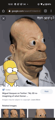 a screenshot of homer simpson 's face on twitter