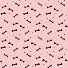 it is a seamless pattern with black bones on a pink background .