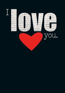 a poster that says i love you with a heart